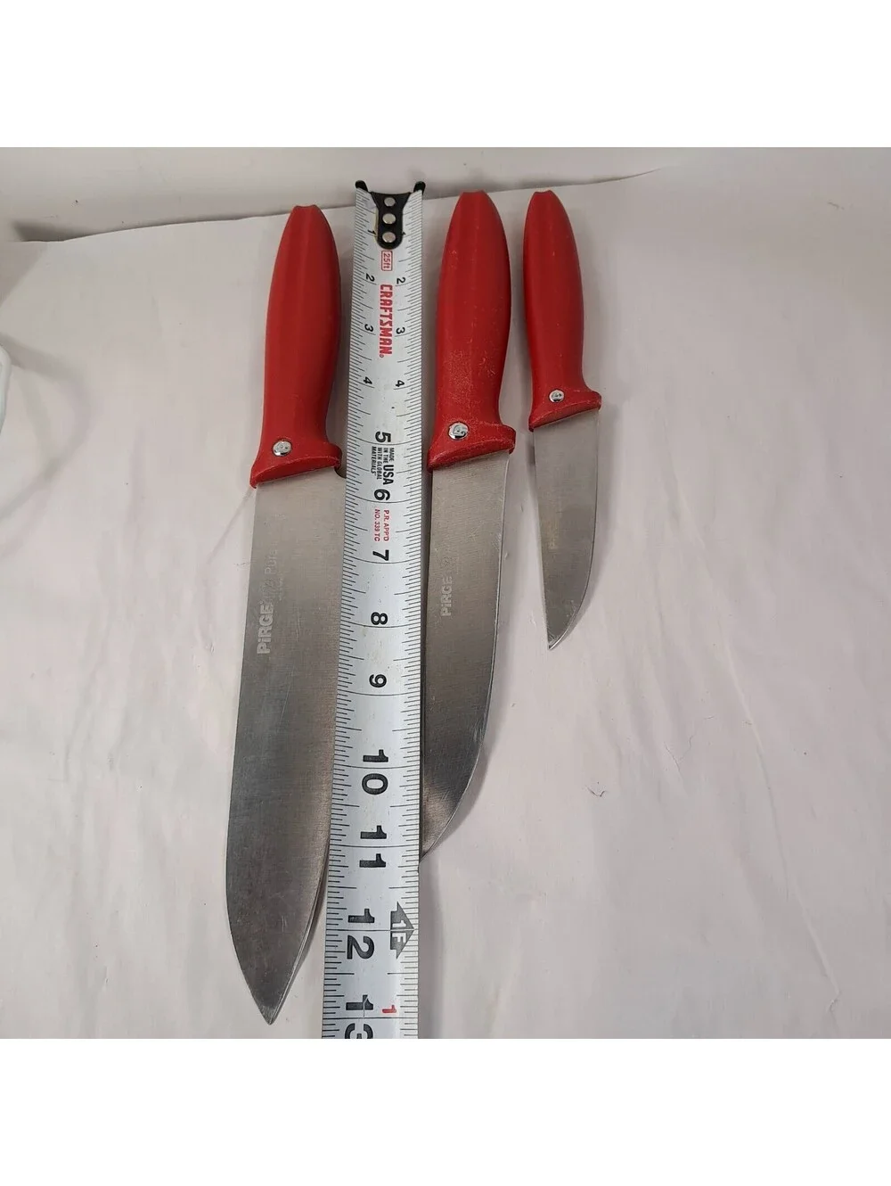 Pirge Pure Line knife set 3 red made in Turkey Paring 48001 Carving Meat 48003